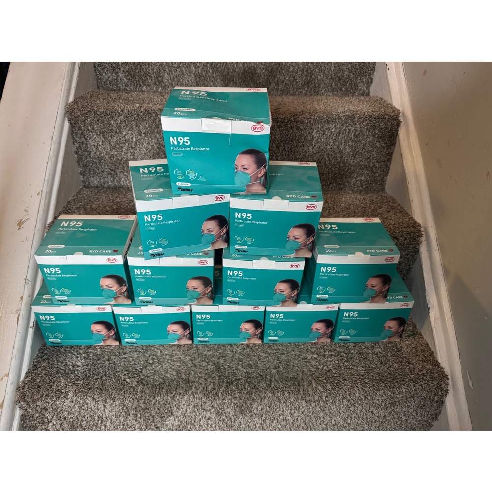 BYD DE2322‎ N95 Respirator Face Mask 200 New Masks (10 boxes of 20) Factory Seal